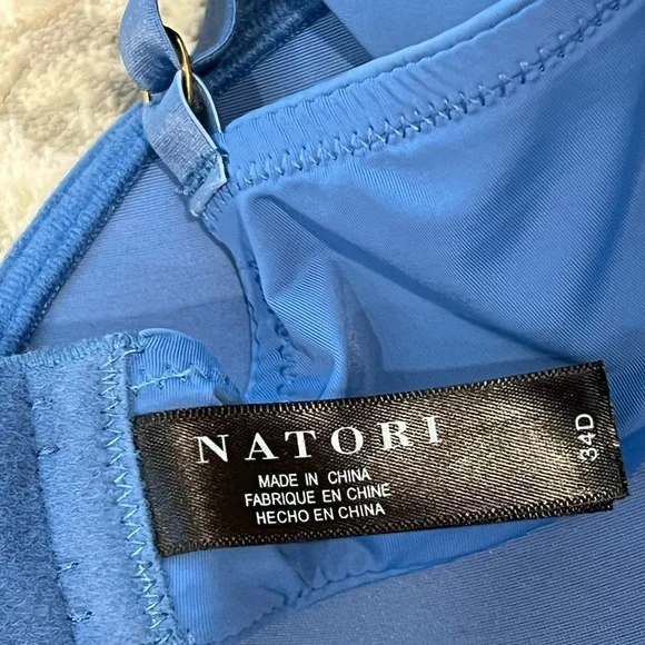 Natori Pure Luxe Plunge T-Shirt Blue Bra 34D ($74)